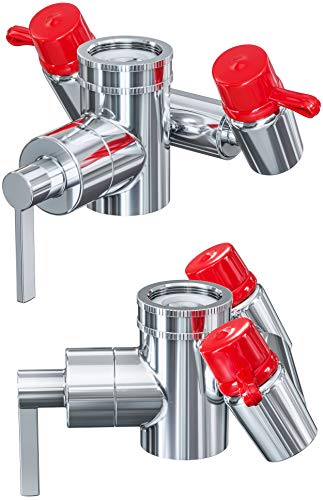 Skywin Eye Wash Kit - Faucet Mounted Emergency Eye Wash Station Sink Attachment - 1X Continuous Flow Eyewash Station,3X Common Sink Adapters,2X Inspection Tags,1X Emergency Eye Wash Station Sign #TOP3