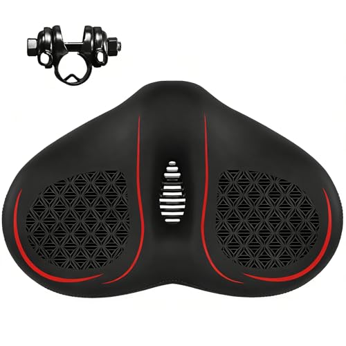Sillín De Bicicleta, Sillín Extra Ancho para Hombre Y Mujer para Bicicleta Estática Amortiguador De PU Asiento Transpirable Universal para Bicicletas De Montaña Urbanas Eléctricas Y De Carretera