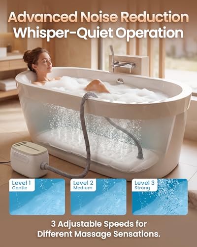 MISSOLO Upgraded Constant Temperature System Bubble Bath Mat, Full Body Massage Mat with Spa Massager Jets, Non-Slip, Waterproof Bathtub Spa Mat,Fits Most Standard Tubs-Yellow - 2
