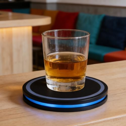 Dessous de verre intelligent ABS avec éclairage interactif portable pour fêtes