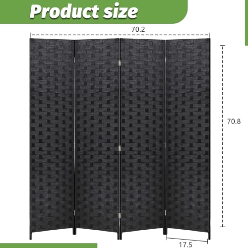image for FDW Room Divider Wood Screen 4 Panel Folding Portable Partition Screen