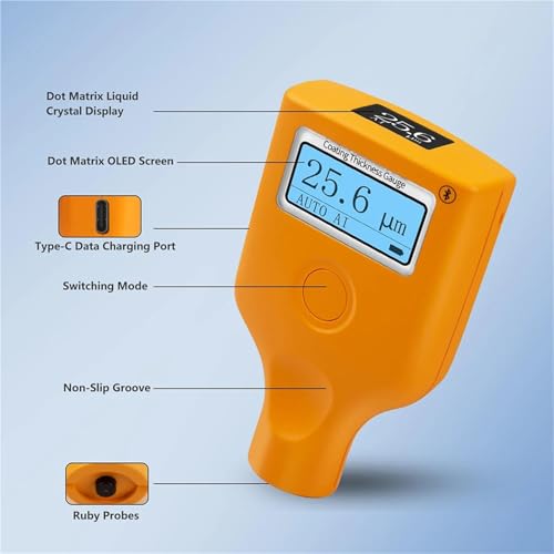 Thickness Gauge LS236 instrumento medidor de grosor de película de pintura para carro con medición magnética miniatura 7