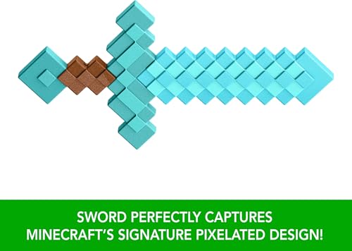 Image of Mattel Minecraft Diamond Sword Battle Toy, Kid-Sized Accessory for Role-Play & Costumes, Inspired by The Video Game