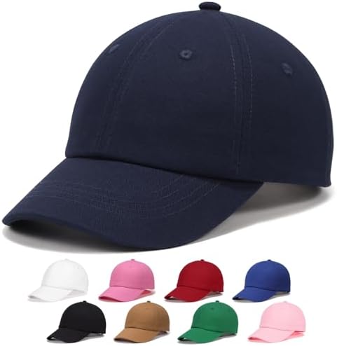 WILLPORT Kids Baseball Cap for Age 2-5,Adjustable Cotton Toddler Baseball Hat for Boys & Girls,Navy Blue