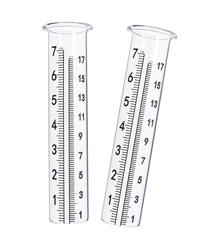 Cedmon 7" Capacity Rain Gauge Glass Replacement Tube with Lip for Yard Garden (2)