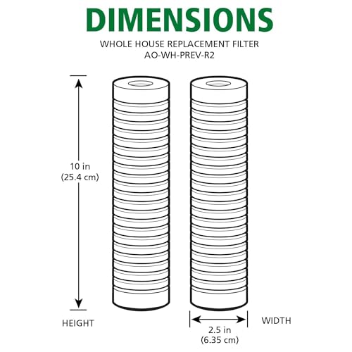 Image of AO Smith 2.5 inchx10 inch 5 Micron Sediment Water Filter Replacement Cartridge - 2 Pack - NSF /ANSI 42 Certified - For Whole House Filtration Systems - AO-WH-PREV-R2