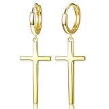 aristocrazy pendientes cruz oro rosa Diseño: delicados pendientes colgantes de cruz simples de plata de ley, clásicos y modernos. Dos colores disponibles, tono plateado y dorado. Encontrarás que los pendientes combinan con la mayoría de la ropa como ropa casual, ropa de entrenamiento, camisas, vestidos, pantalones, etc. Diseño único, apto para uso diario. Te hará destacar y mostrar tu estilo personal.