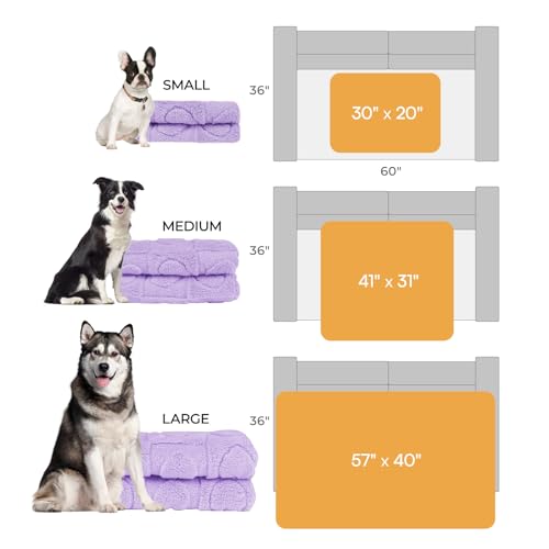 Luciphia Small Dog Blanket Washable Pet Bed Cover Soft Fluffy Puppy Blanket with Premium Fleece 300GSM Cozy Calming Cat Blankets for Indoor Cats Light Purple 30x20 inch