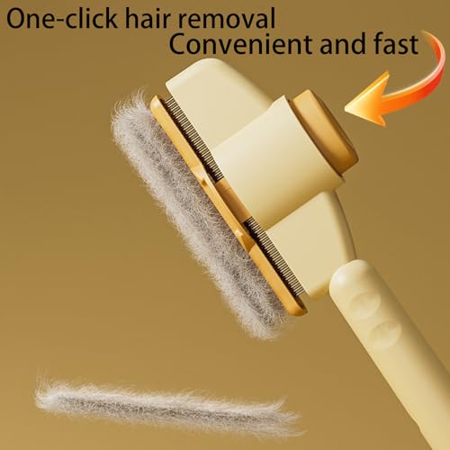 Magnetspiele 2 Stück Fellblitz Bürste Katze, Haustierkämme für Katzen, Haustiere mit Auslöseknopf Katzenbürste für Langhaarige Hunde Katzen Reinigung Von Losem Verknotetem Fell