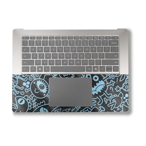 Image of Glossy Glitter Laptop Skin Compatible with Alienware M18 R2 (2024) - Dark Monster Doodles - Premium 3M Vinyl Protective Wrap Decal Cover - Easy to Apply | Crafted in The USA by MightySkins