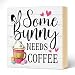 JQYCJTR Some Bunny Needs Coffee Easter Wood Block Plaque Box Sign for Home Living Room Coffee House Bar Shelf Table Office Decoration, Easter Farmhouse Decor Gifts for Friend Family