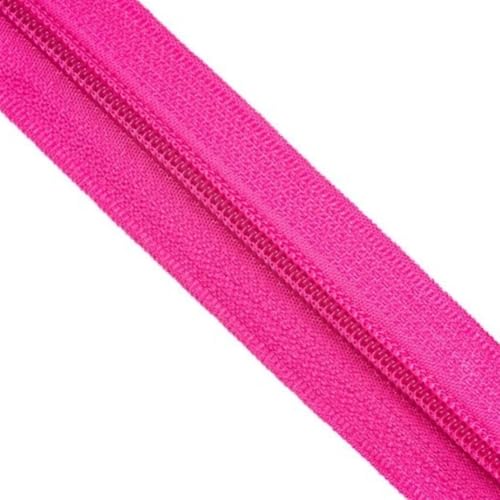 Zíper Médio Nº05/06 para Costura 5 Metros para Estojos Bolsas Mochilas Casacos Artesanato (Pink)
