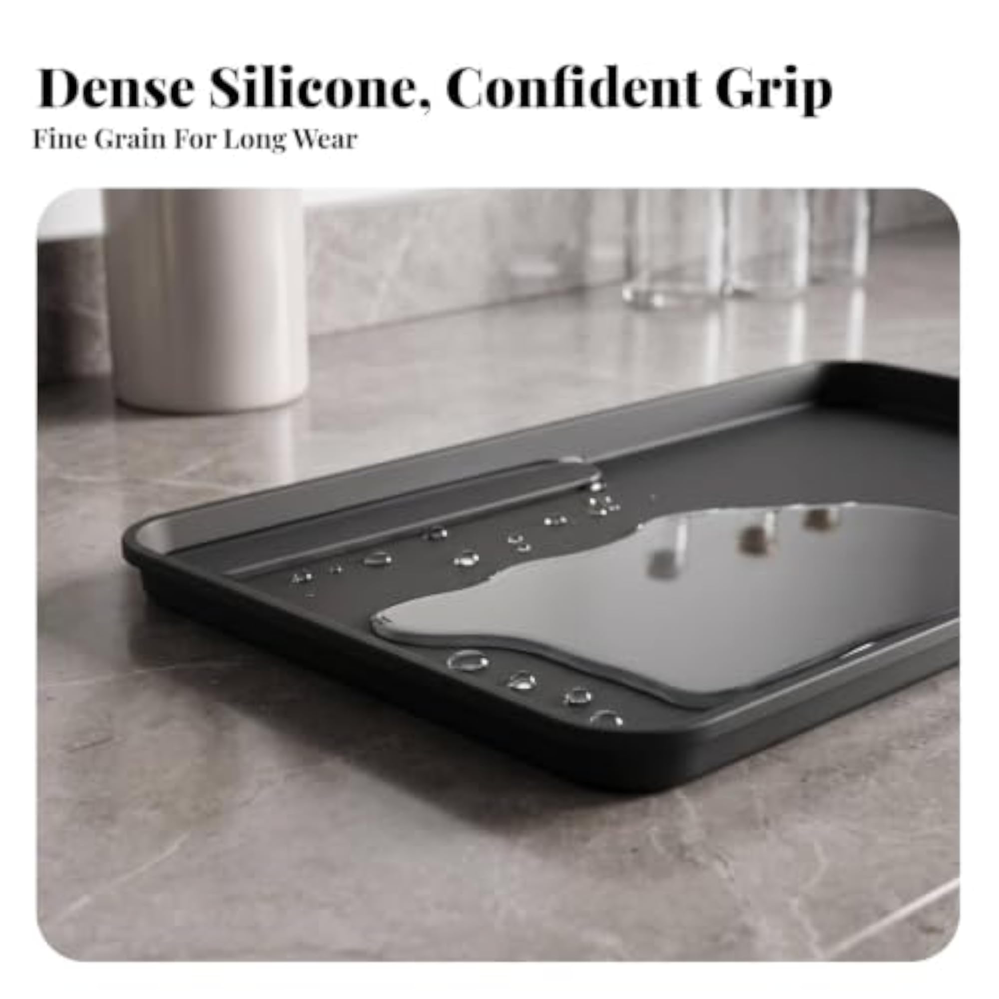 Silicone Drip Mat with Raised Lip, Easy to Clean