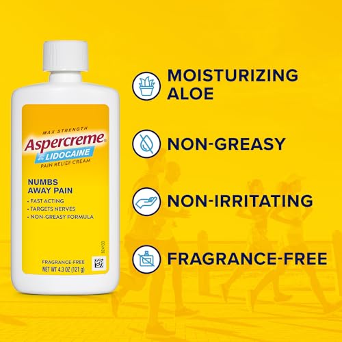 Aspercreme Lidocaine Pain Relief Cream Soothes Aggravated Nerves, Numbing Topical Analgesic with Max-Strength 4% Lidocaine & Moisturizing Aloe, 4.3 Oz. image 5