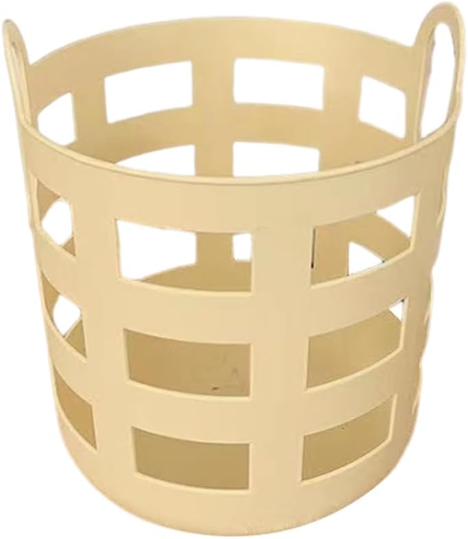 ABOOFAN Flexible Laundry Basket Plastic Hamper Portable Round Bin Hollow Dirty Clothes Hamper Toy Bin with Carry Handles for Clothes Bedroom Dorm Storage
