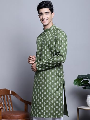Image of Jompers Men's Cotton Regular Fit Casual Kurta