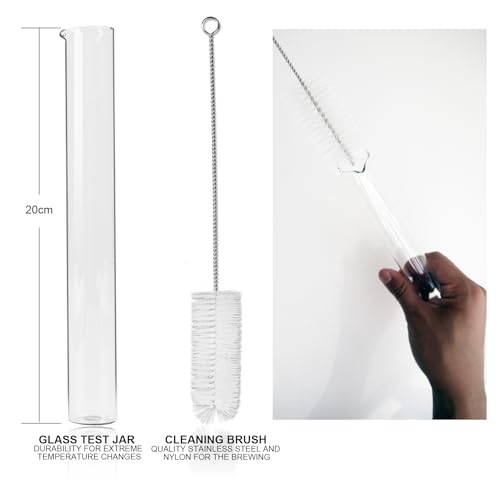 XIESK Alkoholmeter Hydrometer 0-100 VOL% für Alkohol, Destillate, Whisky, Wodka Etc, zur Test von hohe Alkoholgehalt, inkl. Messylinder & DE Anleitung