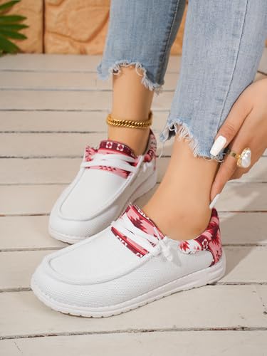 Women’s Slip-On Loafers, Geometric Pattern Casual Shoes, Lightweight Non-Slip Boat Deck Shoes with Comfortable Fit3