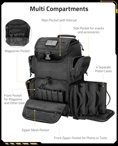 CVLIFE Tactical Range Backpack with Removable Divider