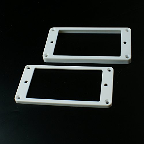 Set Of 2 Humbucker Pickup Mounting Rings For Bridge And Neck Pckups,Curved Bottom,White #TOP1