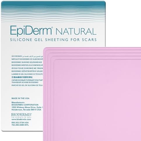 EpiDerm Large Silicone Scar Sheets, Reusable, 11"x15.75", 5-Pack, Clear