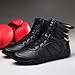 omcam Mens Womens Boxing Boots, Fashion Boxers Sneakers Breathable Leather Sparring Wrestling Fitness Shoes,Black,10