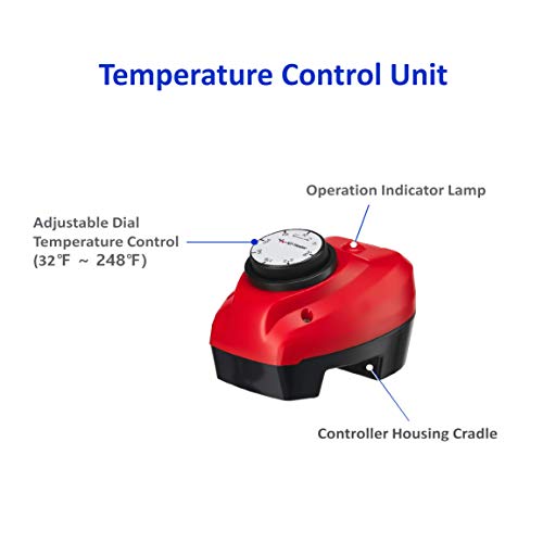 Kd 1300W Immersion Bucket Water Heater, Auto Shutoff, Overheating Prevention, Auto Water Level Senor, Adjustable Thermostat, Easy-To-Use (Red / 1300 Watt) #TOP3