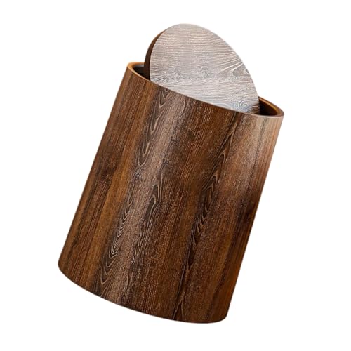 Bote de basura con diseño de vetas madera retro