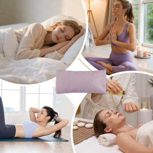 6 Pack Cotton Weighted Eye Pillow Covers, Soft Cooling Eye Pillow Cases for Relaxation for Yoga, Sleeping,Meditation, Spa Migraine Relief, Massage Accessories