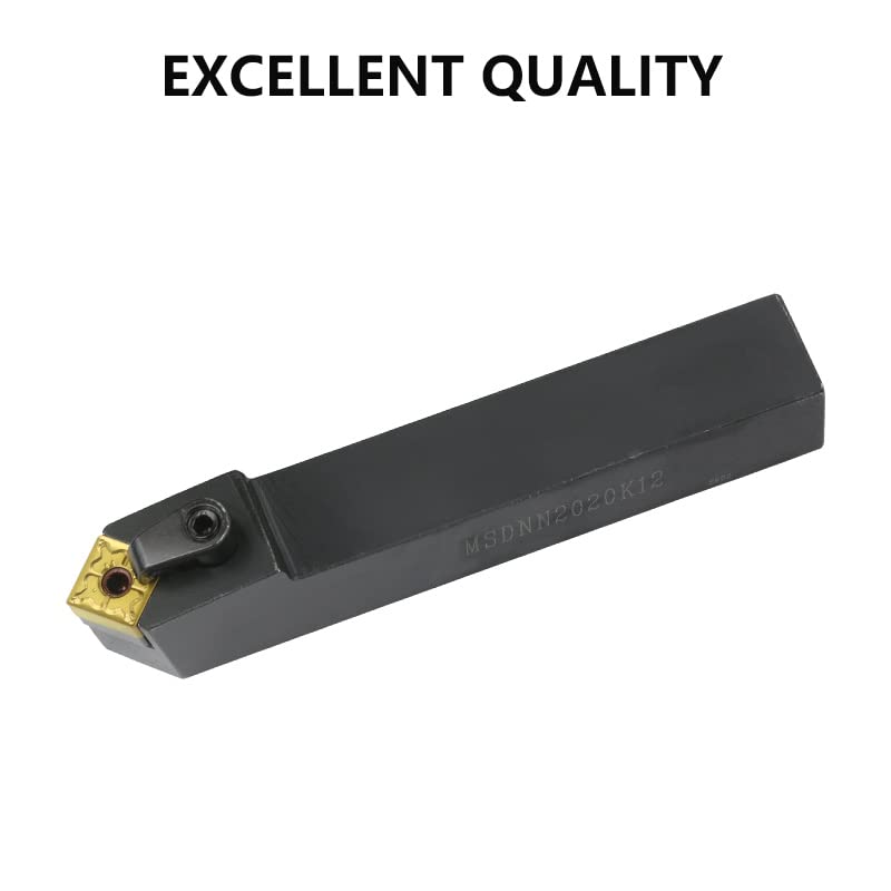 1pc MSDNN2020K12 MSDNN1616H12 MSDNN2525M12 External Turning Tool Holder SNMG12 Carbide Inserts MSDNN Lathe Cutting Machine Tools Set(No Insert)(MSDNN2525M12)