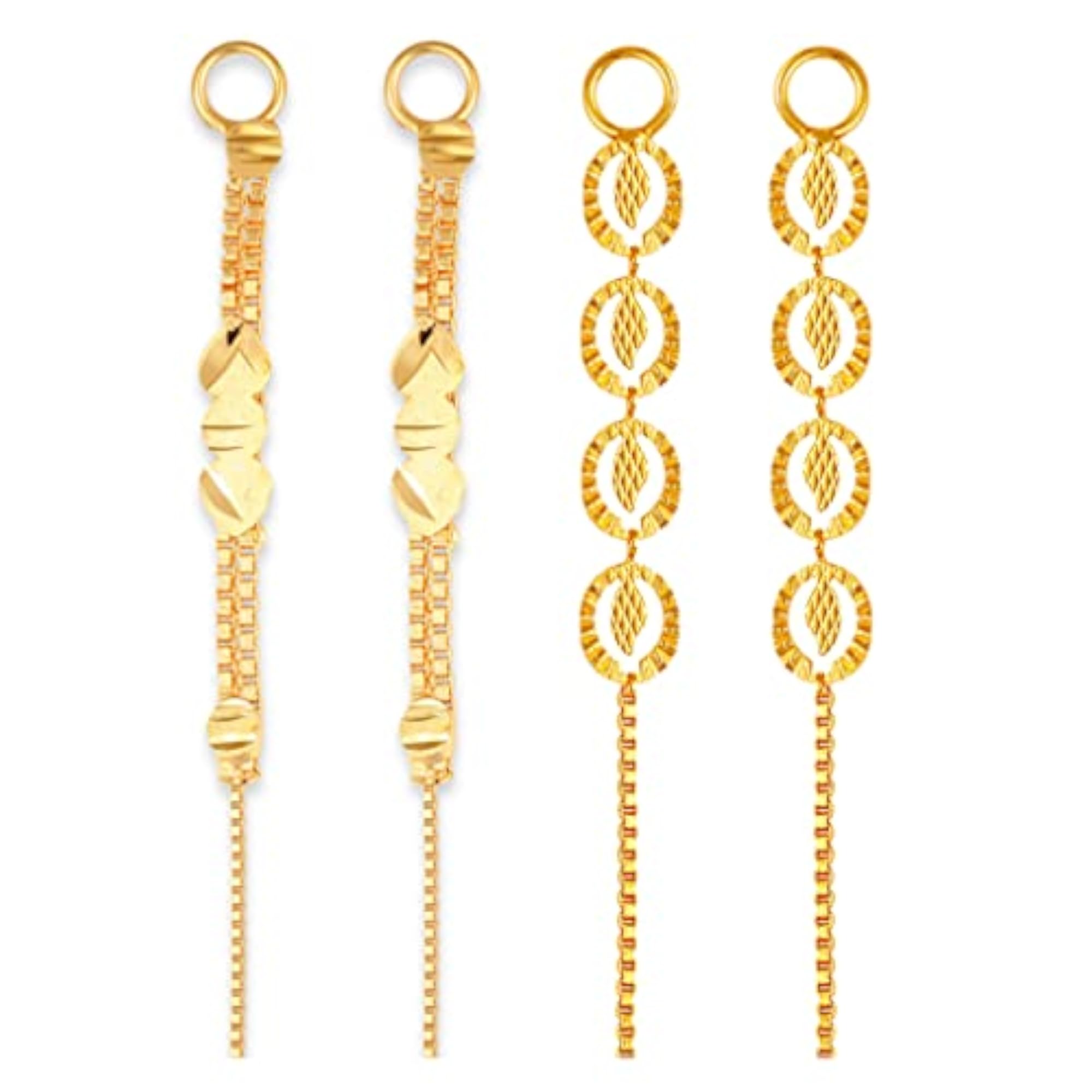 Women's 1 Gram Gold Plated Kanchain Earcuff Combo Set