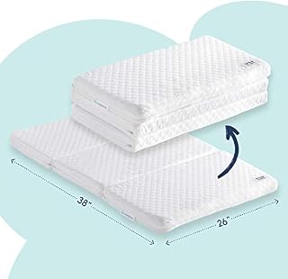 hiccapop Tri-fold Pack n Play Mattress Pad with Firm (for Babies) & Soft