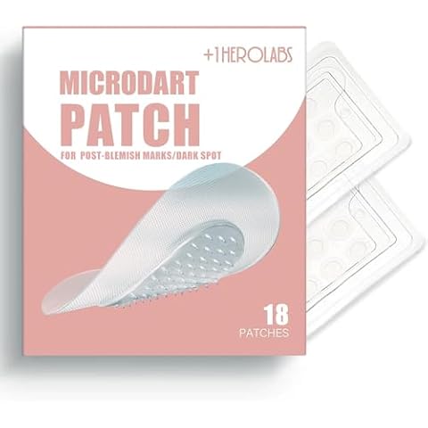 +1HEROLABS Microdart Acne Patch for Post Acne Stage - Microneedle Pimple Patch for Dark Spots, Post-Blemish Redness and Hyperpigmentation, Self-Dissolving Micropoint Acne Patches - 18 Count Cover