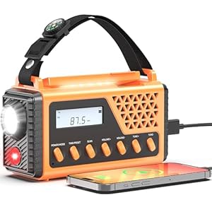 10000mAh Emergency Weather Alert Radio,NOAA/AM/FM/SW Weather Radio,Hand Crank Radio with Solar,USB Type-C Charging, SOS Alarm,Torch & LED Reading Light, Compass & Carry Bag for Camping Survival Home