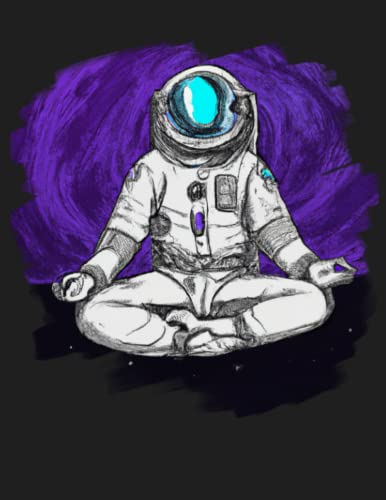 Astronaut Meditating in Space Cool Artistic Zen: College-Ruled Composition Notebook | 8.5x11 Inches | 120 Pages
