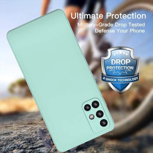 Image of DIZORO Liquid Silicone Case with Microfiber Coushioning Compatible for Samsung Galaxy M51 Shockproof Slim Back Cover, Gel Rubber Full Body Protection - Mint Green