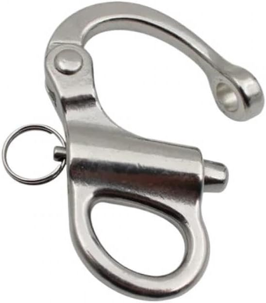 5pcs Stainless Steel 316 Sailboat Rigging Fixed Eye Snap Hook Outdoor Yacht Snap Shackle Compatible with Sailing Boats