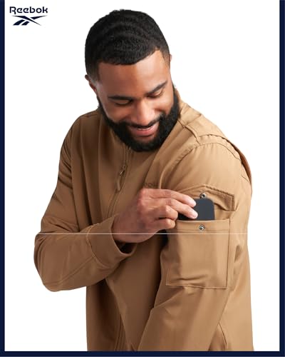 Reebok Mens Rain Jacket - Full Zip Up Lightweight Water Resistant Windbreaker Soft Shell Collar Rain Coat for Men (S-XL)3