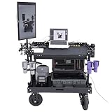 DF DIGITALFOTO Titan Carro de Producción de Cine 300kg - Estación de Trabajo Móvil de Aluminio CNC, Plegable 18cm con Ruedas Neumáticas 8", Montaje sin Herramientas para DIT, Estudio y Rodajes