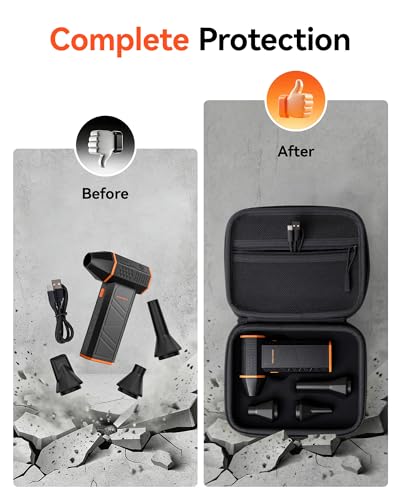 Image of WOLFBOX Hard Carrying Case for MF50 Electric Air Duster [CASE ONLY, Device Not Included], Shockproof Travel Storage Bag for Compressed Air Blower & Accessories, Splash-Proof