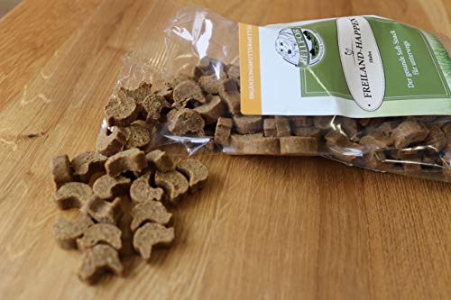 Bellfor Freiland-Happen getreidefreie Soft-Snack für Hunde mit hoher Verdaulichkeit ohne tierische Nebenerzeugnisse. Soft-Leckerli für Hundetraining 200 g (Huhn)