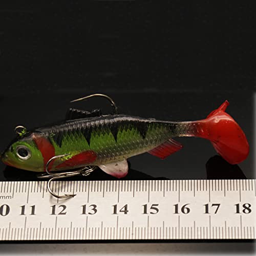 20 Pieces/Lot Soft Fishing Lure Kit Pre-Rigged Jig Head Soft Swimbait Paddle Tail Crankbait Spinnerbait For Saltwater Freshwater Fishing For Bass Trout Crappie Walleye (5 Pieces) #TOP3