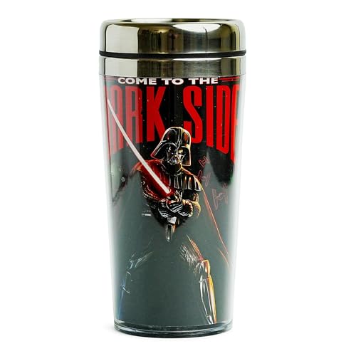 Star Wars SW3887ST Silver Buffalo Darth Vader Come to The Dark Side Steel Travel Mug, Stainless Steel, Multicolor