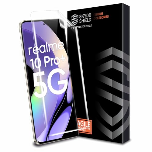 Image of TPU hydrogel Edge to Edge Screen Protector Guard For Realme 10 Pro Plus (6.7 Inch) With Installation Kit | Fingerprint Compatible | Edge to Edge Coverage
