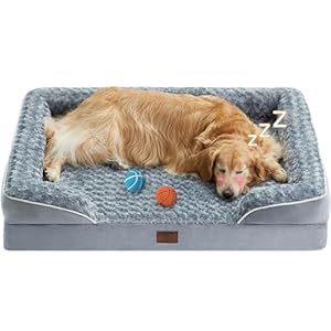 WNPETHOME Dog Beds for Large Dogs, Washable Dog Bed, Bolster Dog Sofa Bed with Waterproof Lining & Non-Skid Bottom, Orthopedic Egg Foam Dog Couch for Pet Sleeping, Pet Bed for Large Dogs