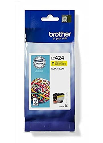 Brother LC-424Y Inkjet Cartridge, Yellow, Single Pack, Standard Yield, includes 1 x Inkjet Cartridge, Brother Genuine Supplies