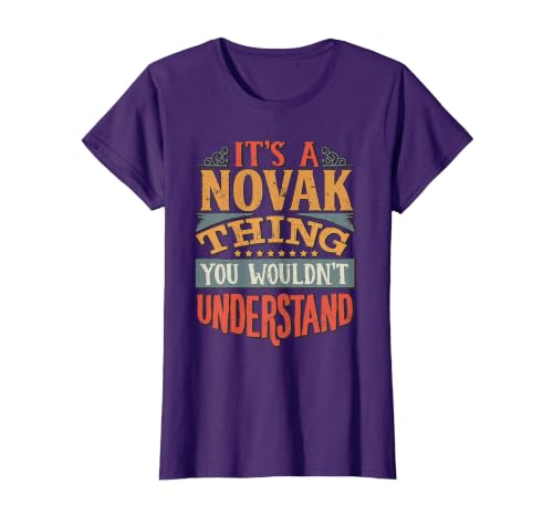 Novak Name T-Shirt, Women, Purple, X-Large