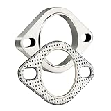 EVIL ENERGY 2.5 Inch 2 Bolt Exhaust Flange Connection Kit, Stainless Steel Exhaust Flange and Gasket Set, Exhaust Flanges with Flange Edge for Easier Welding, 1 PC