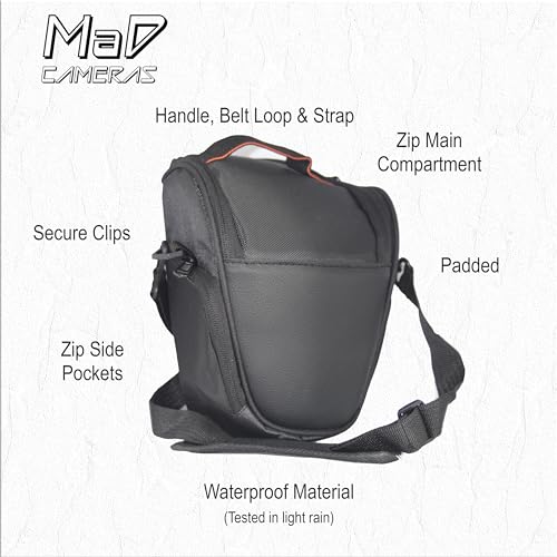 Ficha técnica MaD Cameras Bolsa de transporte acolchada para cámara Canon EOS 250D 450D 500D 550D 600D 650D 1000D 1100D 1200D 1300D 2000D 4000D Black Bolsa de hombro MAD_BG1 - Fernando Cortés