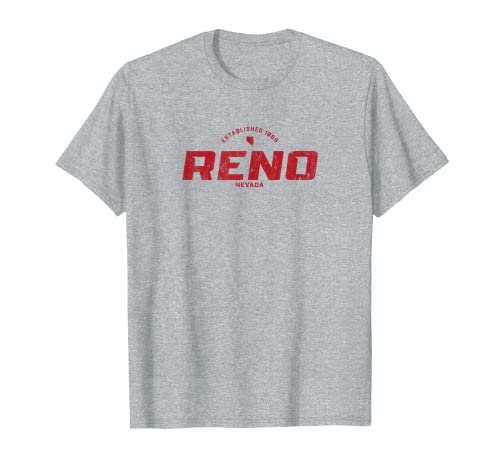 Reno Nevada NV Vintage Athletic Rojo Deportes Logo Camiseta